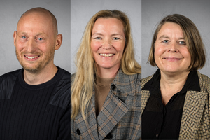 Mikkel, Christina og Rikke, der stiller op til bestyrelsen